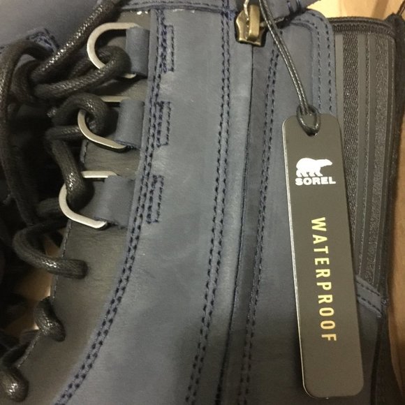 New Sorel Phoenix Waterproof Navy Leather Boot - Picture 7 of 7